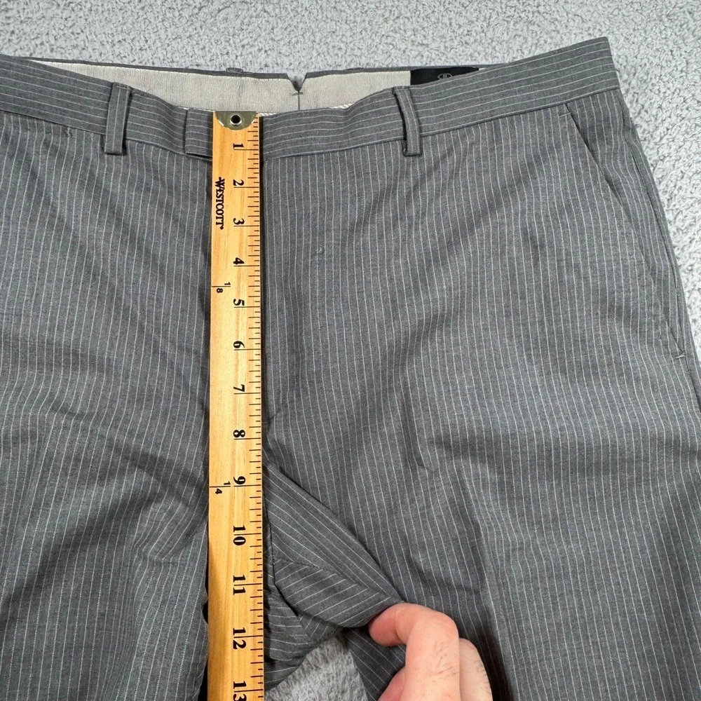 Banana Republic Vitale Barberis Canonico Gray Pinstripe Wool Dress Pants 33x31